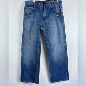 Men's Vintage Baggy Loose Fit Medium Wash Denim Jeans